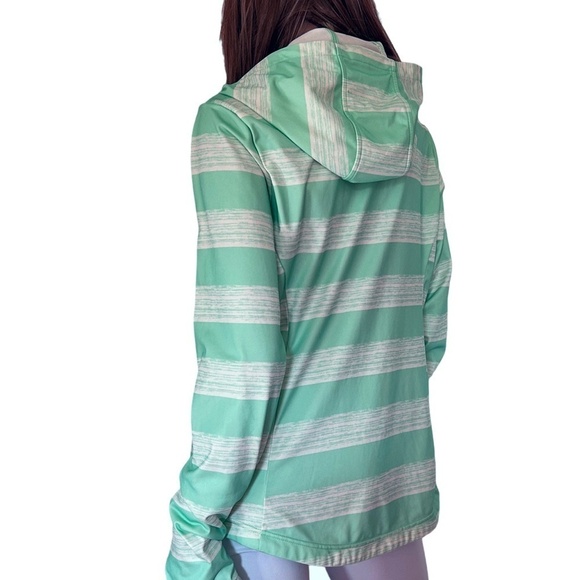 Bench Jacket Coat Sweater Hoodie Aqua Stripe Fitness Activewear Full Zip Front - Picture 5 of 14
